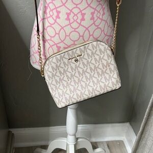 Michael Kors Beige Monogram Crossbody Bag